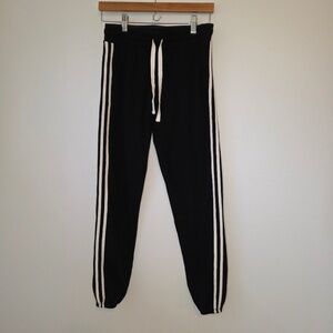 Colsie Black Joggers with White Stripes - XS